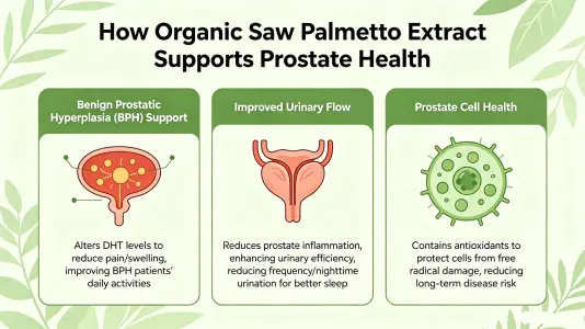 Organic Saw Palmetto Extract Supports Prostate Health Organic Saw Palmetto Extract Supports Prostate Health
