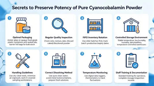 Tips to Maintain Potency of Pure Cyanocobalamin Powder Tips to Maintain Potency of Pure Cyanocobalamin Powder