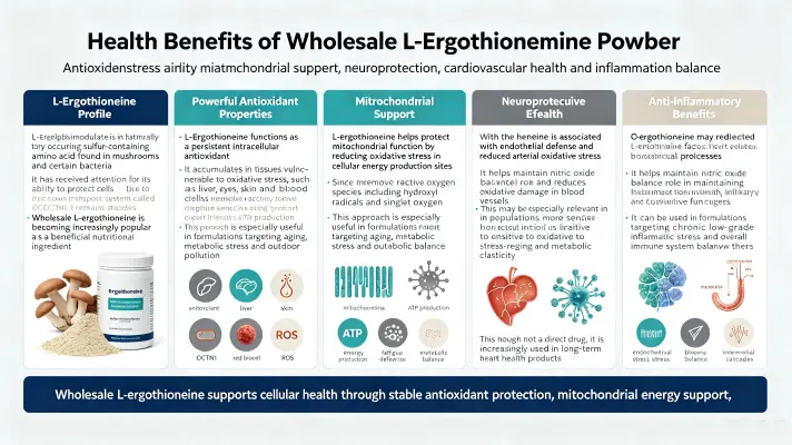Health Benefits of wholesale L-ergothioneine PowderHealth Benefits of wholesale L-ergothioneine Powder